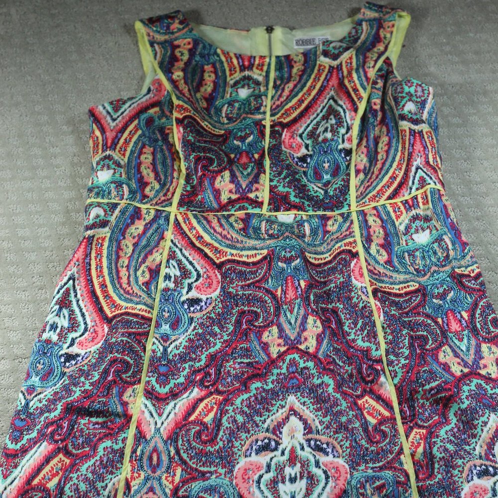 Vintage Robbie Bee Size 16 Multi-Color Sheath Dress - LIKE NEW